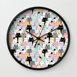 Colorful Multi Cat Wall Clock