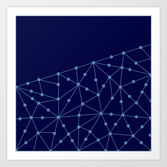 Blue abstract pattern . Mesh Art Print