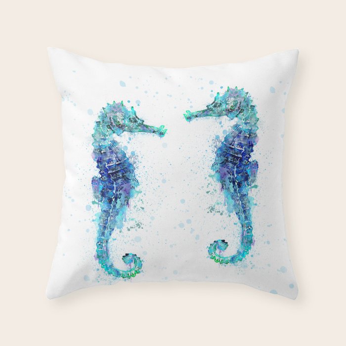 seahorse throw pillows