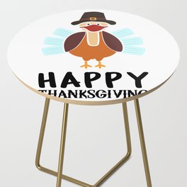 Happy Thanksgiving Cute Turkey Day Gift Side Table