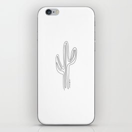 Saguaro Cactus Linear Minimal Black and White iPhone Skin