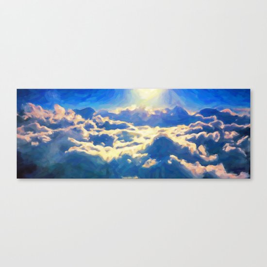 Over The Clouds - Painting Style Canvas Print