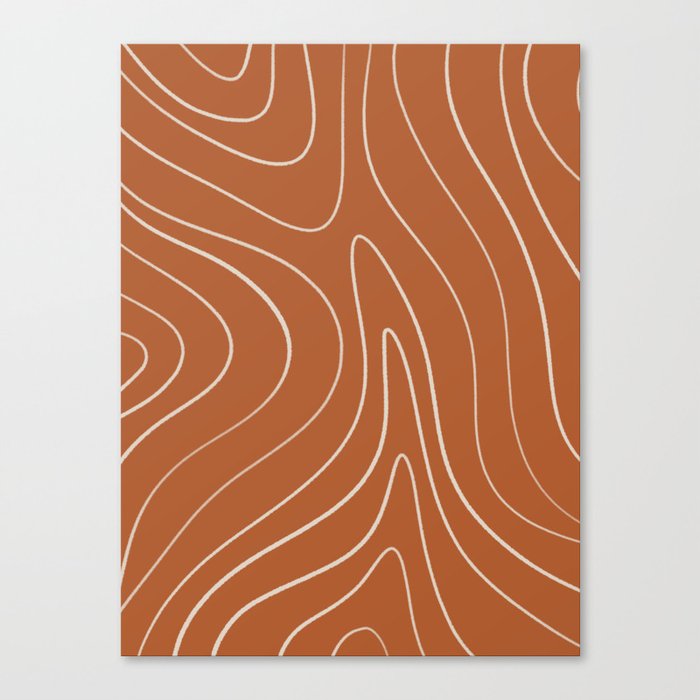 Minimalist Topographical Abstract in Clay and Putty Canvas Print