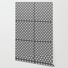 Elegant Dots Polka Dots Circles Gray Grey White Wallpaper