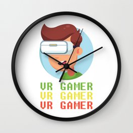 VR Gamer - Gaming Pixel Wall Clock | Controller, Geek, Gamer, Nerdy, Videogameconsole, Curated, Game, Joypad, Videogame, Console 