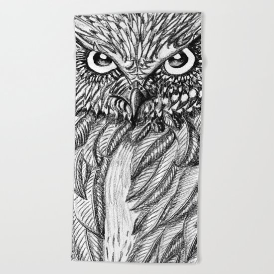 Fierce Owl Beach Towel