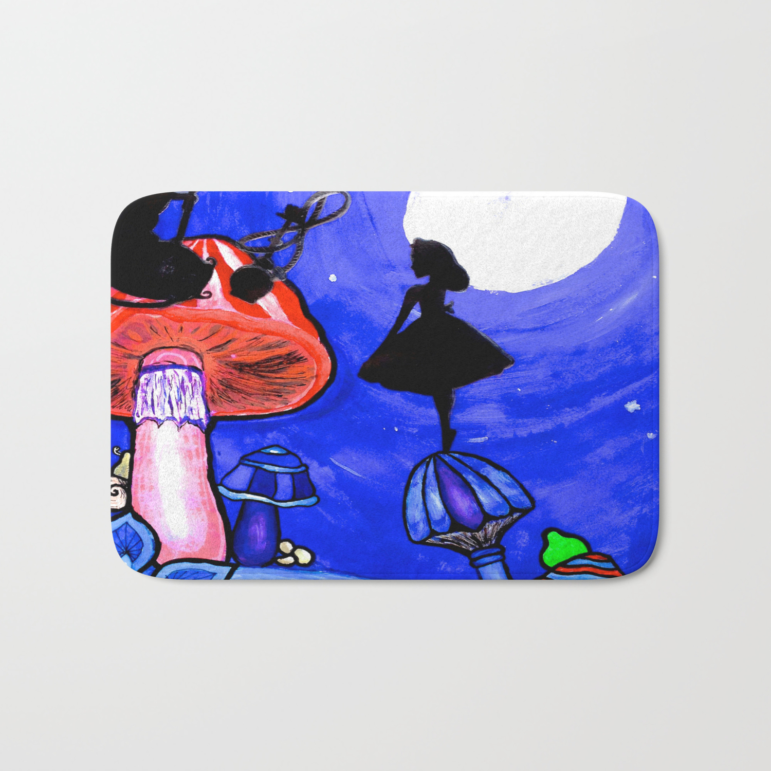 Trippy Original Alice In Wonderland By The Moon Mushroom Mixed