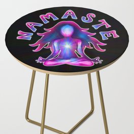 Namaste Psychedelic Yoga Silhouette Side Table