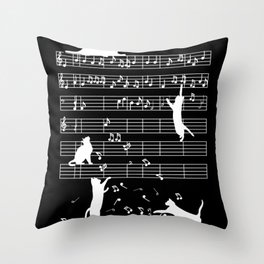 Cats Music Notes Gift Throw Pillow