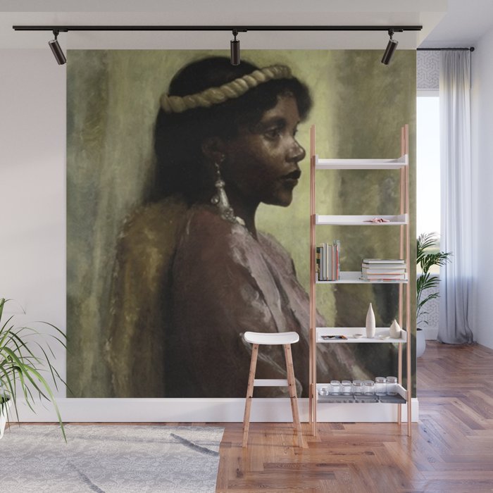 African American Masterpiece, Nubian Beauty portrait painting by Tobias Andreae Wall Mural