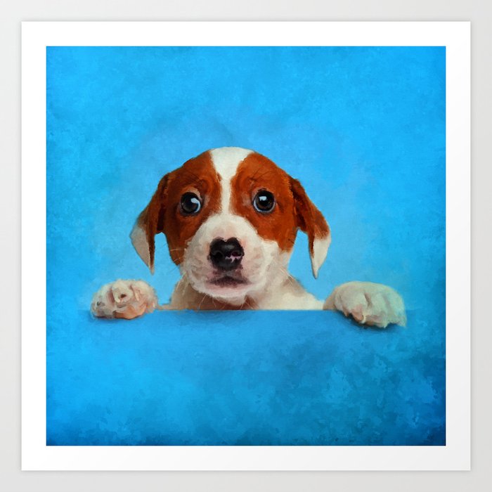 Cute Jack Russell Terrier Puppy Art Print By K9printart Society6