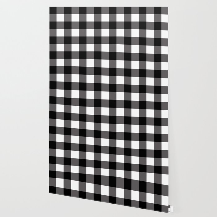 Black White Buffalo Plaid Wallpaper By Christyne Society6