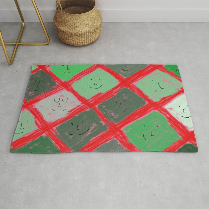 Cute pattern with smiling faces Rug