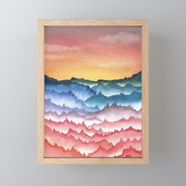Falling Mountains Framed Mini Art Print