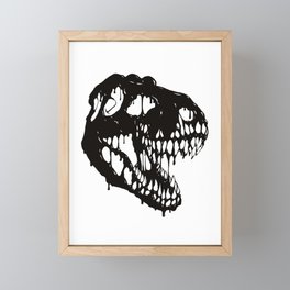 Melting T-Rex skull Framed Mini Art Print