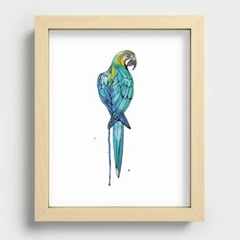 Parrot Watercolor | Endangered Birds Collection Recessed Framed Print