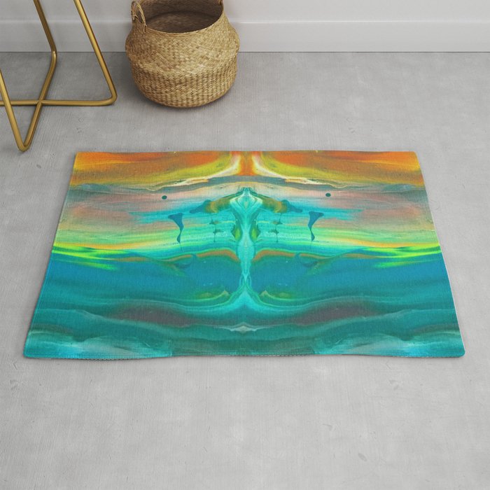 Heaven and Hell Teal Rug