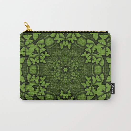 Butterfly kaleidoscope in green Carry-All Pouch