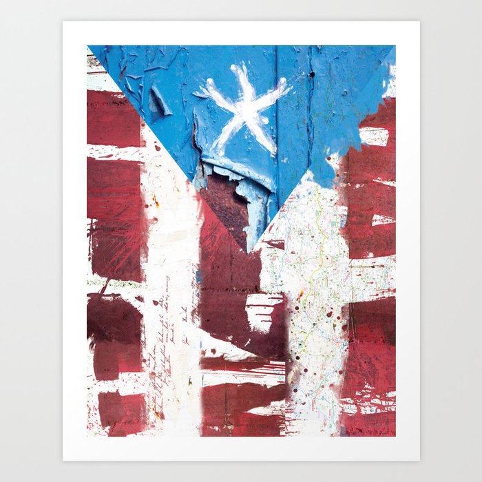 Puerto Rico Flag Art Print By Freshandpoppy
