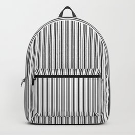 Classic Small Black Tarp Black French Mattress Ticking Double Stripes Backpack | Pattern, Black, Ticking, Blacktarp, White, Blacktickingstripe, Pasteltarp, Mattress, Stripes, Graphicdesign 