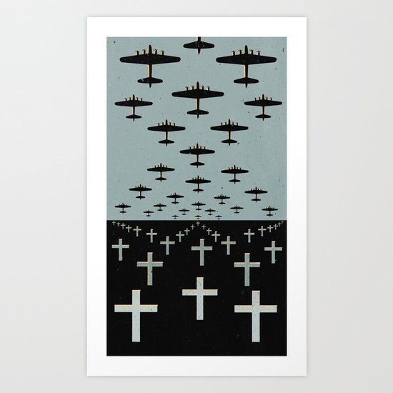Cross and Bombs Art Print