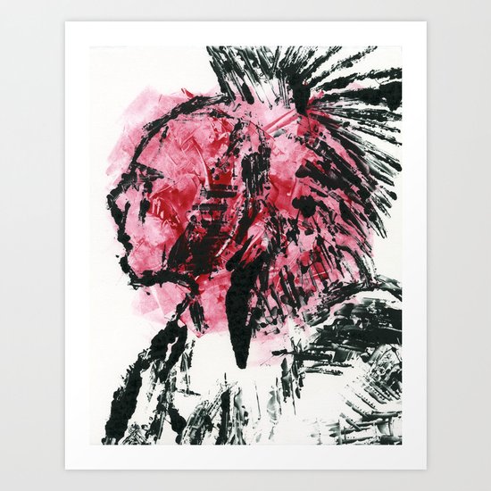 Native American Monotype Art Print