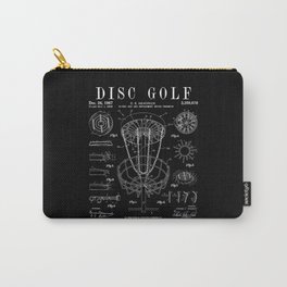 Disc Golf Frolf Frisbee Basket Vintage Patent Drawing Print Carry-All Pouch