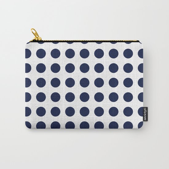 Simply Polka Dots in Nautical Navy Blue Carry-All Pouch