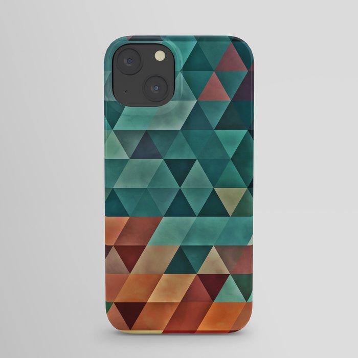 0006 // Teal/Orange Triangles iPhone Case