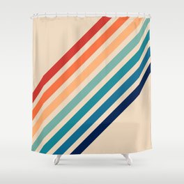 Vintage Retro 70s Rainbow Shower Curtain