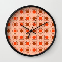 Rounds and Squares (Orange3) Wall Clock