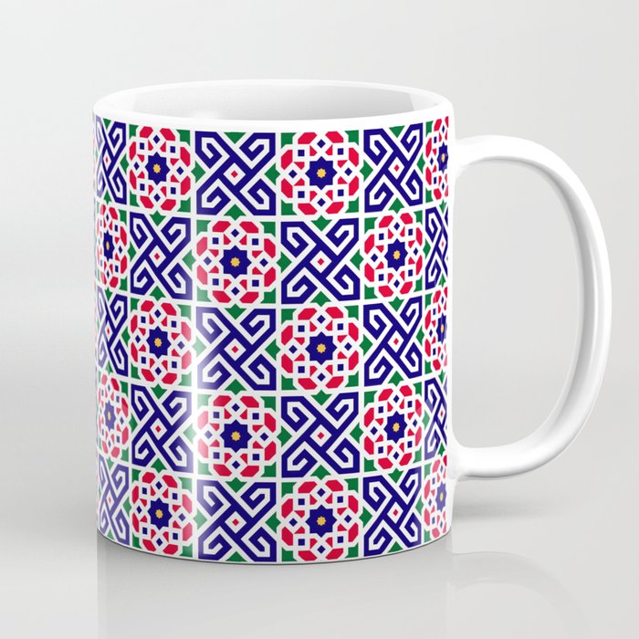 N2 | Red & Blue Original Traditional Moroccan Artwork. Coffee Mug