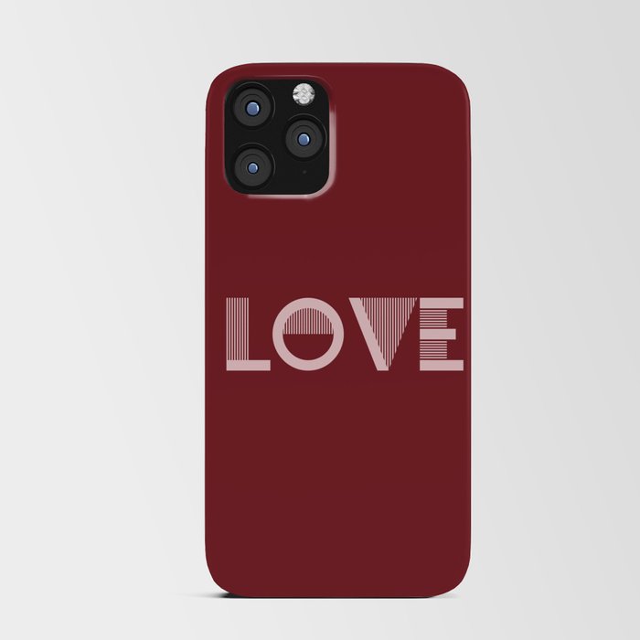 Love Red Dahlia solid color minimalist modern abstract illustration  iPhone Card Case