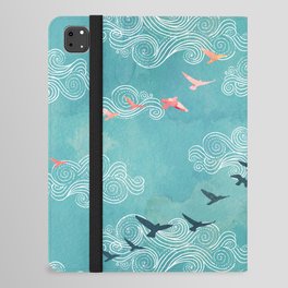 Blue sky birds iPad Folio Case