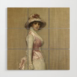 Harmony in Pink and Grey, Portrait of Lady Meux, 1881-1882 by James McNeill Whistler Wood Wall Art