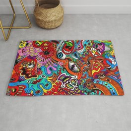 Psychedelic Clown Abstract Rug