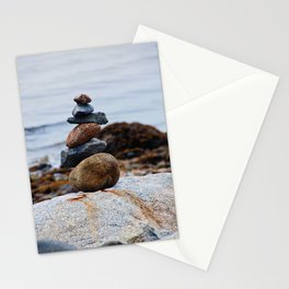 Waterfront Stacked Rocks Stationery Card
