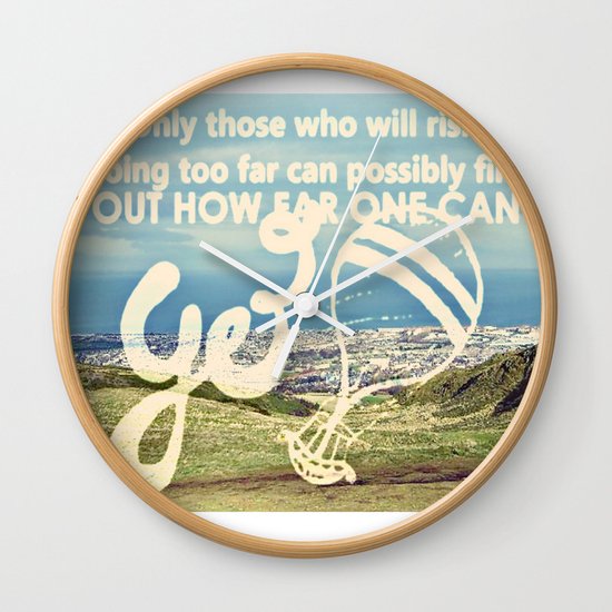 Adventure Quote, hot air balloon Wall Clock