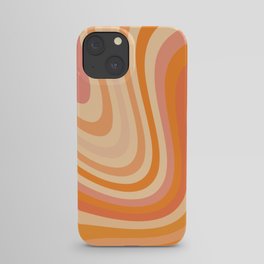 Heat Wave Orange, Cream and Pink Liquid Stripes iPhone Case
