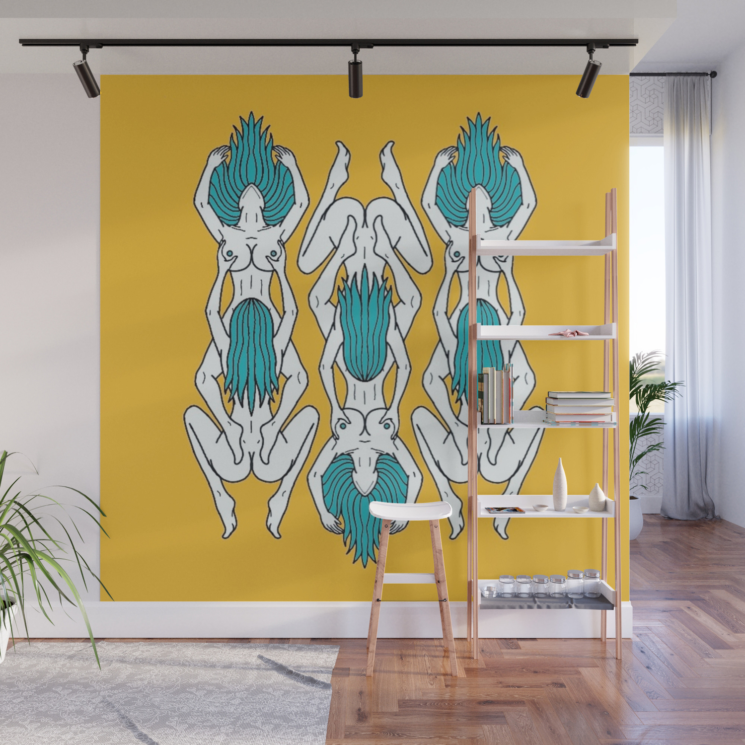 Girls On Girls Wall Mural By Vicshaf Society6
