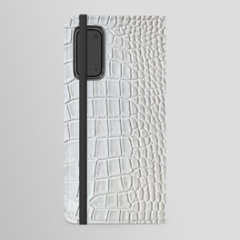 White Crocodile Alligator Leather Print Android Wallet Case