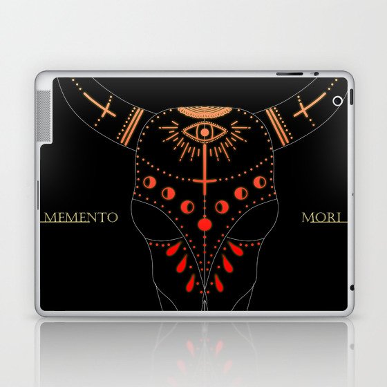 Memento Mori Steer Skull Laptop & iPad Skin