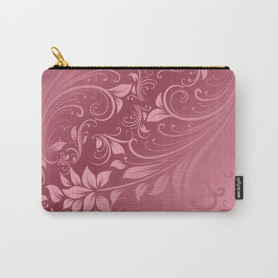 Rose quartz swirls leaves Carry-All Pouch