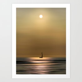 Sail me away - Sailing boat at the sunset Art Print