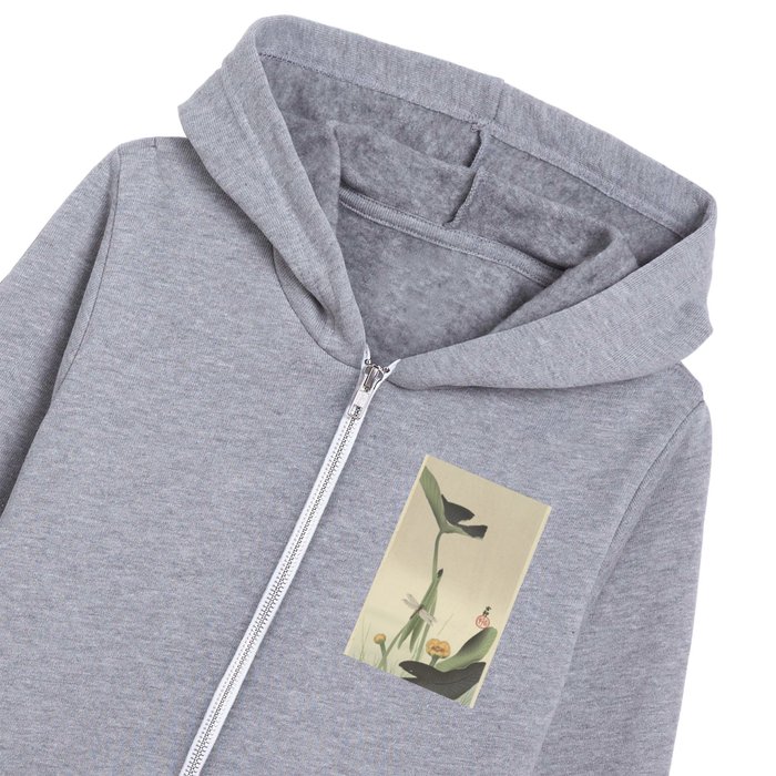 Ohara koson Dragonfly and lotus Kids Zip Hoodie