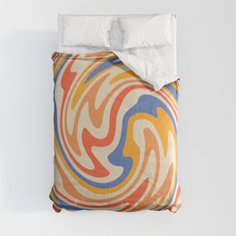 70s Retro Swirl Color Abstract 2 Comforter