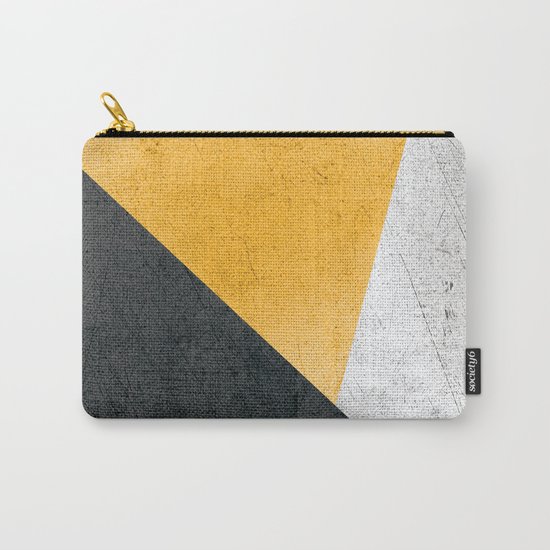 Modern Yellow & Black Geometric Carry-All Pouch