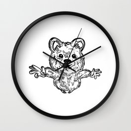 Funny Cute Wombat In Jump Wall Clock