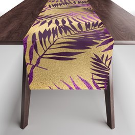 Purple and Gold Leopard Animal Print 09 Table Runner