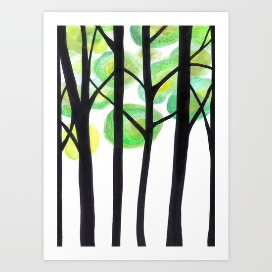 blacks trees Art Print